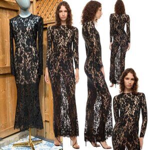 🆕 BRONX & BANCO 🧿 NWOT Colette Noir Black Lace Gown, Sz S US 4